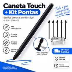 Caneta Stylus Galaxy Tab S Pen S6 S7 S7FE S8 S8 Plus S8 Ultra S9 S10 Ultra Com Palm Rejection e Opção de Pontas Extras