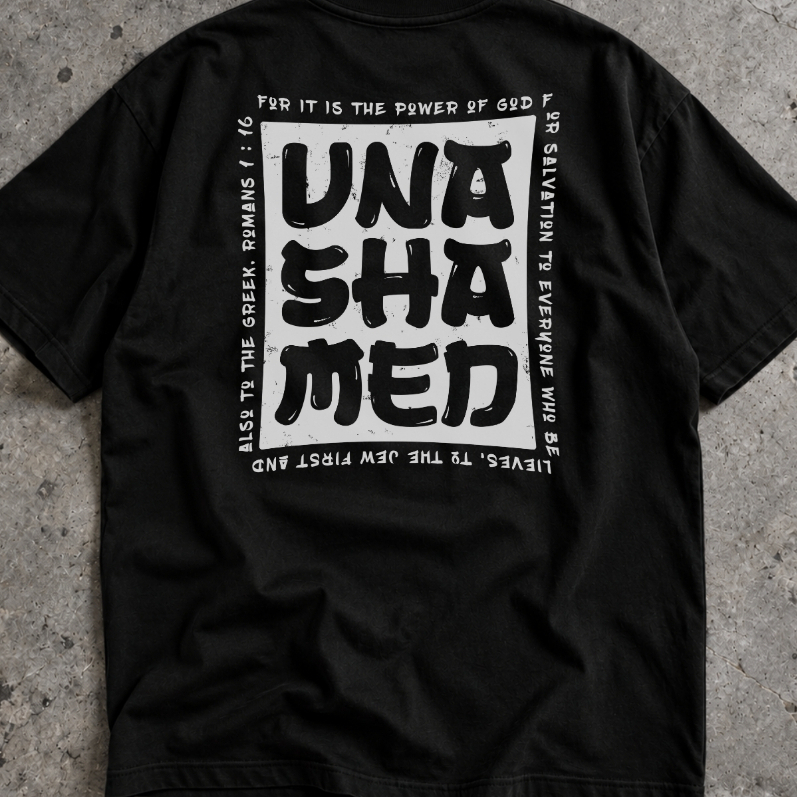 Camisa Masculina Oversized Streetwear Não Me Envergonho Estampa nas Costas Algodão Camiseta Gospel Religiosa