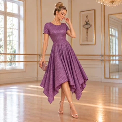 Vestido de Dança Coreografia LUREX MANGA Moda Evangélica