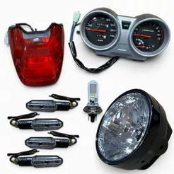 Kit Farol Lanterna Pisca Painel Lanterna Modelo Honda Titan 150 Sporte 05/08