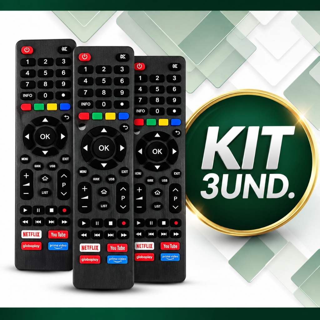 Kit Controles Compatíveis para TV Philco Smart – Netflix, YouTube, Globoplay e Prime Video