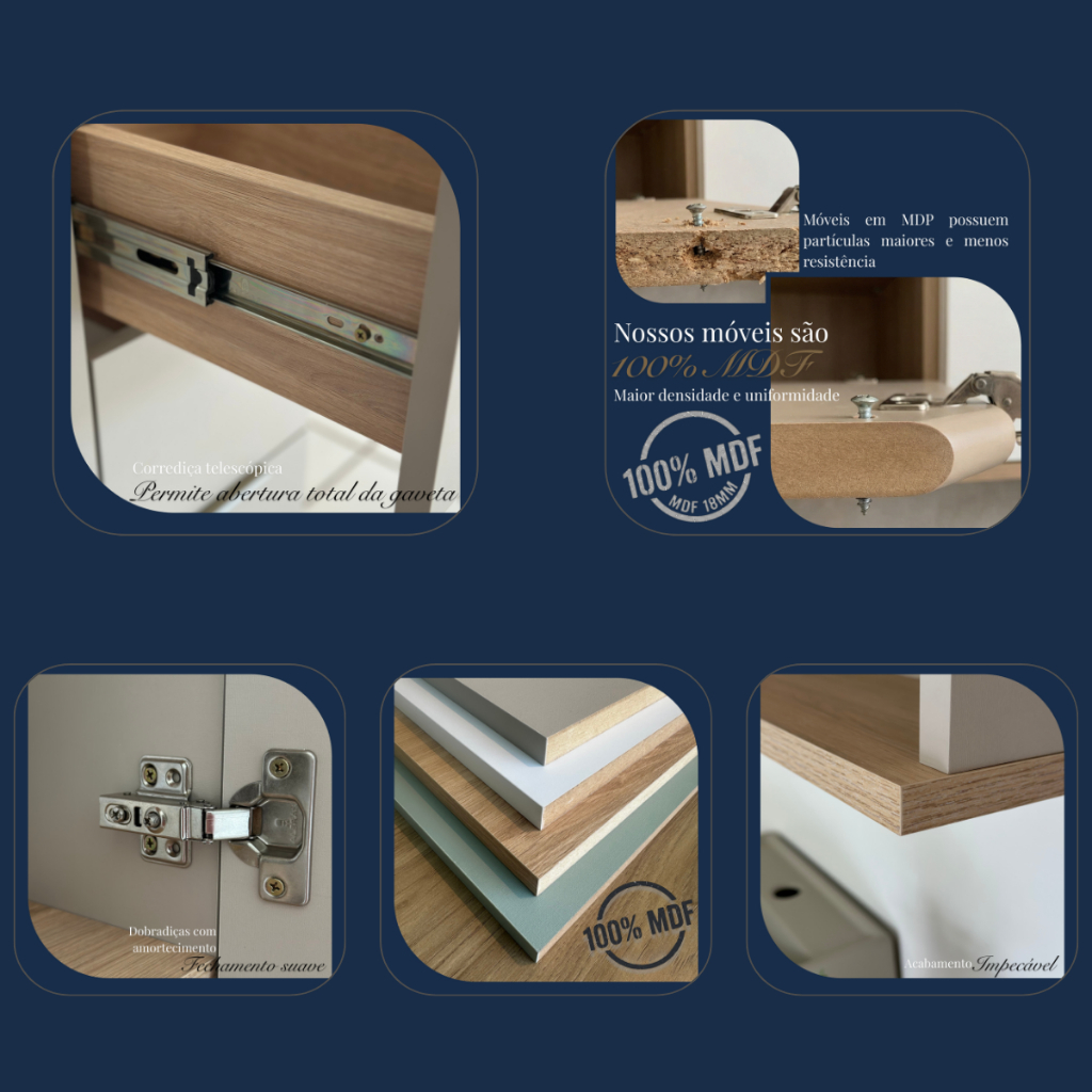 CONJUNTO DE BANHEIRO AQUA 76CM ESTILARE CNJ4006 NUDE/CARVALHO — imagem 2 de 2