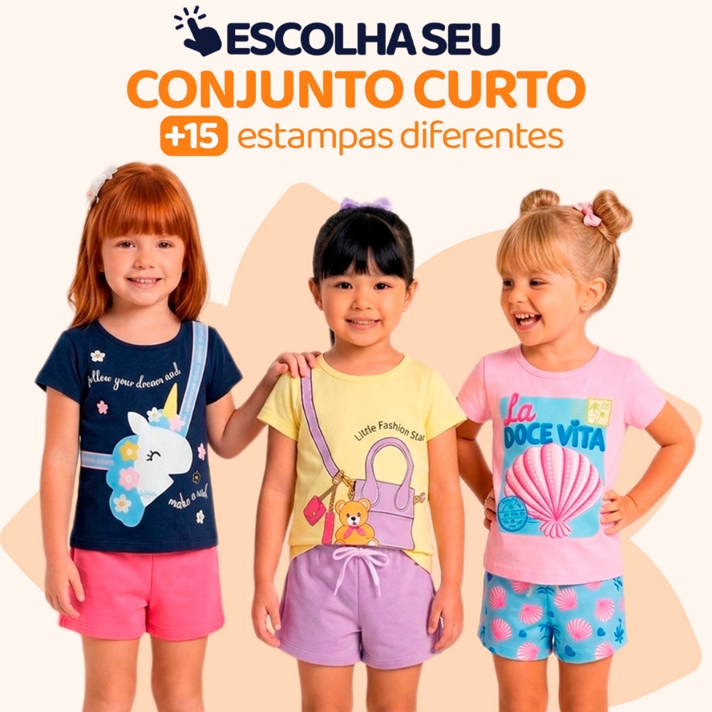 Escolha Seu Conjunto Infantil de Bebê Menina Feminino Verão Manga Curta Algodão Roupas de Bebê Menina 1 ao 10 L01