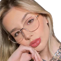 HF8030 ARMACAO DE OCULOS FEMININO METAL OLHO GATO PONTE ANATOMICA