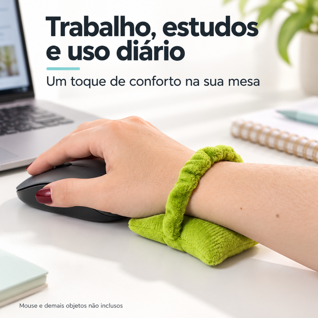 Apoio de Pulso para Mouse Protetor Almofadado Macio com Elástico Unidade ou Par — imagem 2 de 2