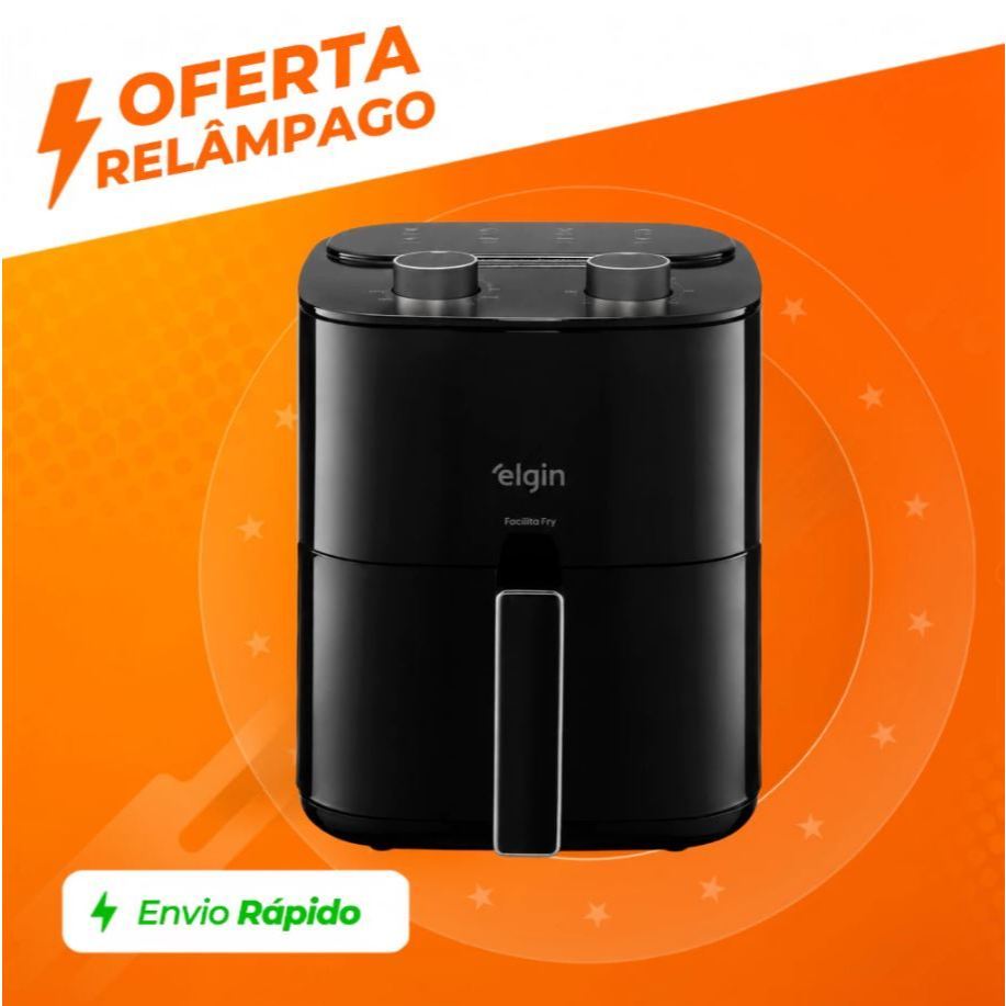 Fritadeira Air Fryer Elgin Facilita Fry 3,5 Litros Potência 1400w Cor Preta Preto 127v