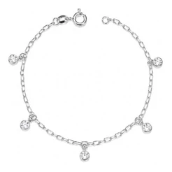 Pulseira Feminina Prata 925 Pontos de Luz