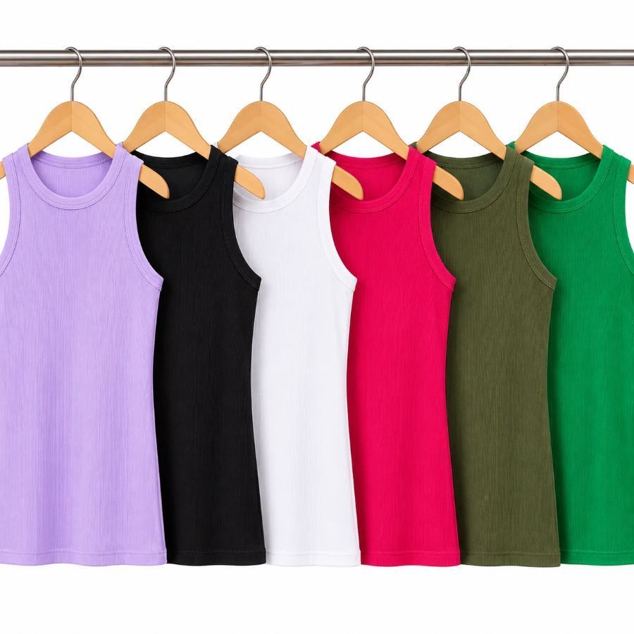Regata Feminina Americana Canelada Ribana Blusinha Básica Algodão Verão Preta Branca Pink Verde