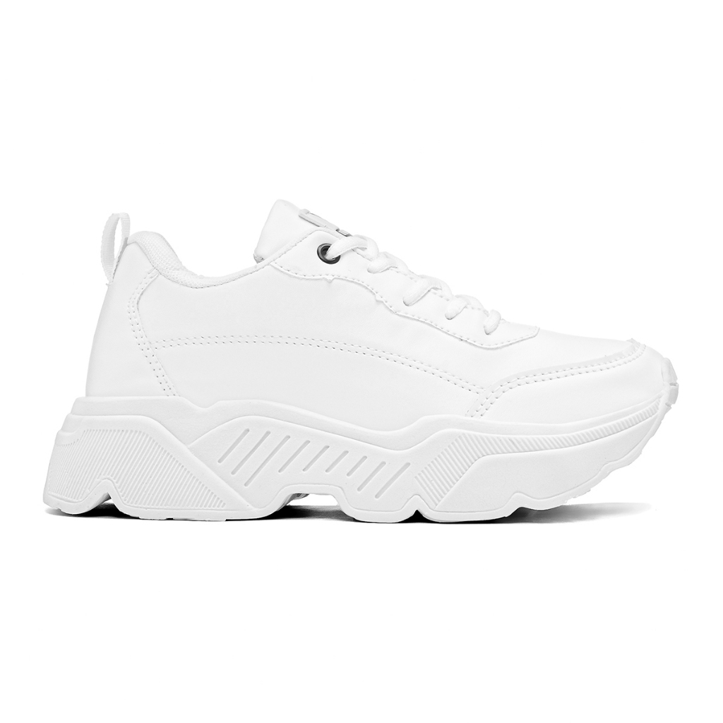 Tênis Feminino Plataforma Alta Branco Casual Confortável Leve Moda Dia a Dia