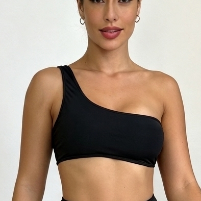Top Assimétrico Biquini Minimalista Parte de Cima Biquini Moda Praia e Piscina — imagem 2 de 2