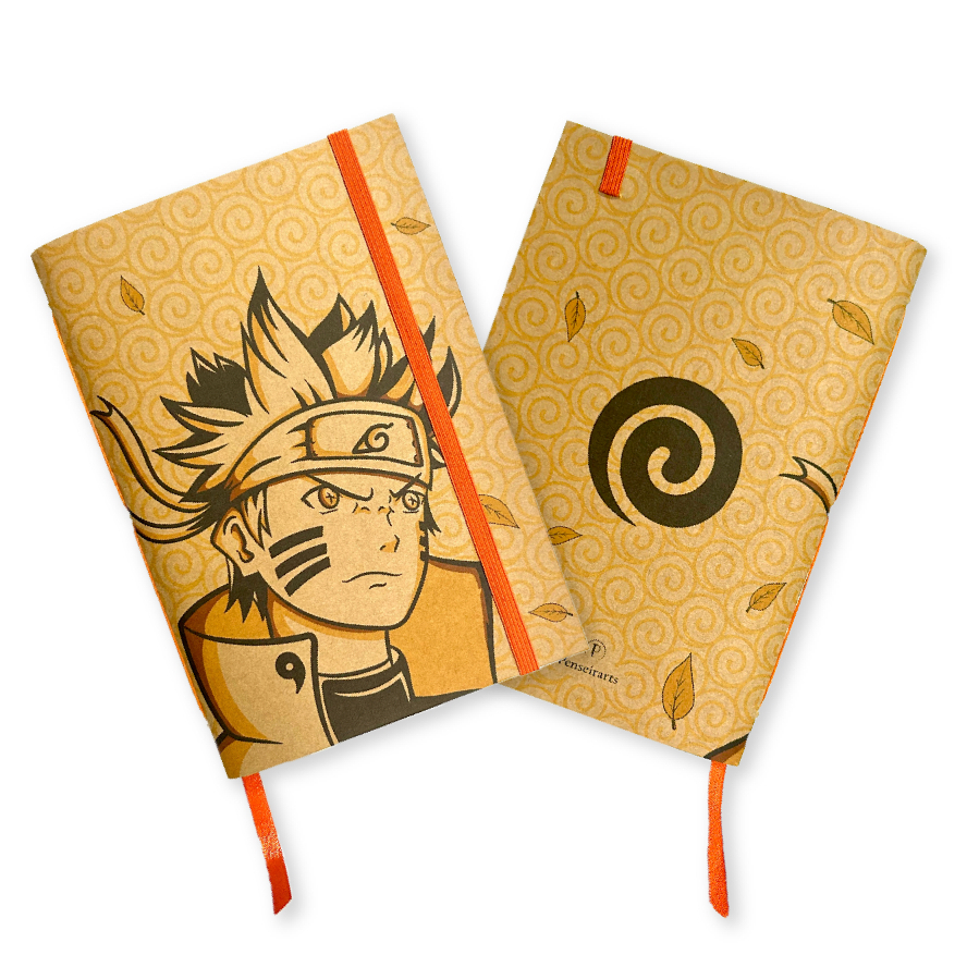 Sketchbook Naruto Uzumaki V4 Anime Naruto Caderno Artesanal A5 Rústico 50 Folhas Brancas 120g