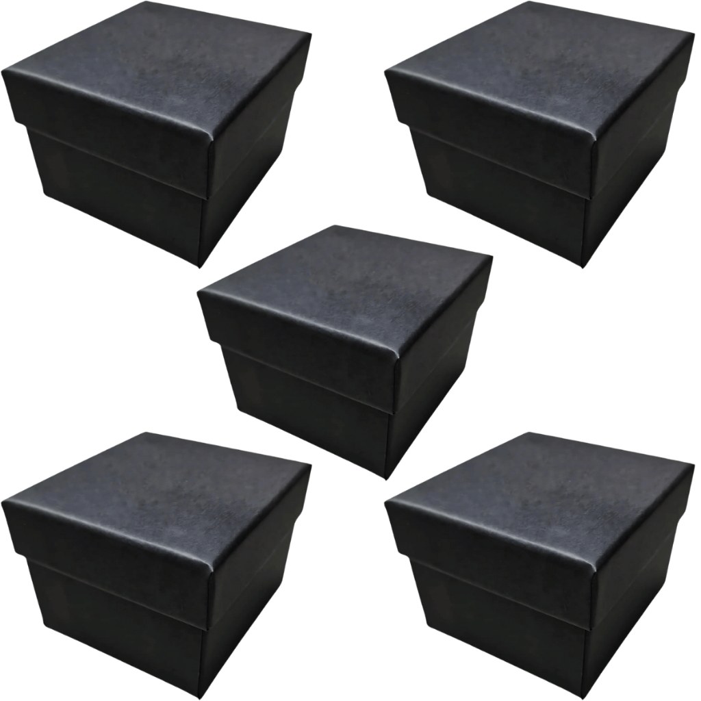 Kit 5 Caixas para Relógio Preta com Almofada Embalagem Presente Luxo