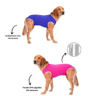 Roupa Pós Cirúrgica Com Zíper Fêmea Macho Castração em Oferta na Shopee