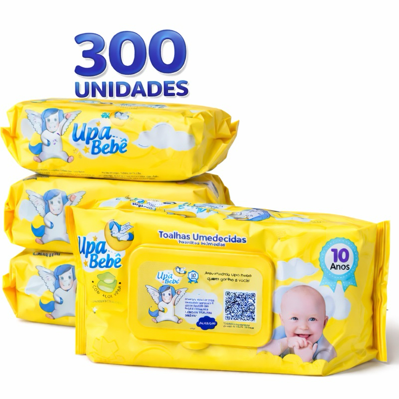 300 Unidades Toalha Umedecida Upa Bebê