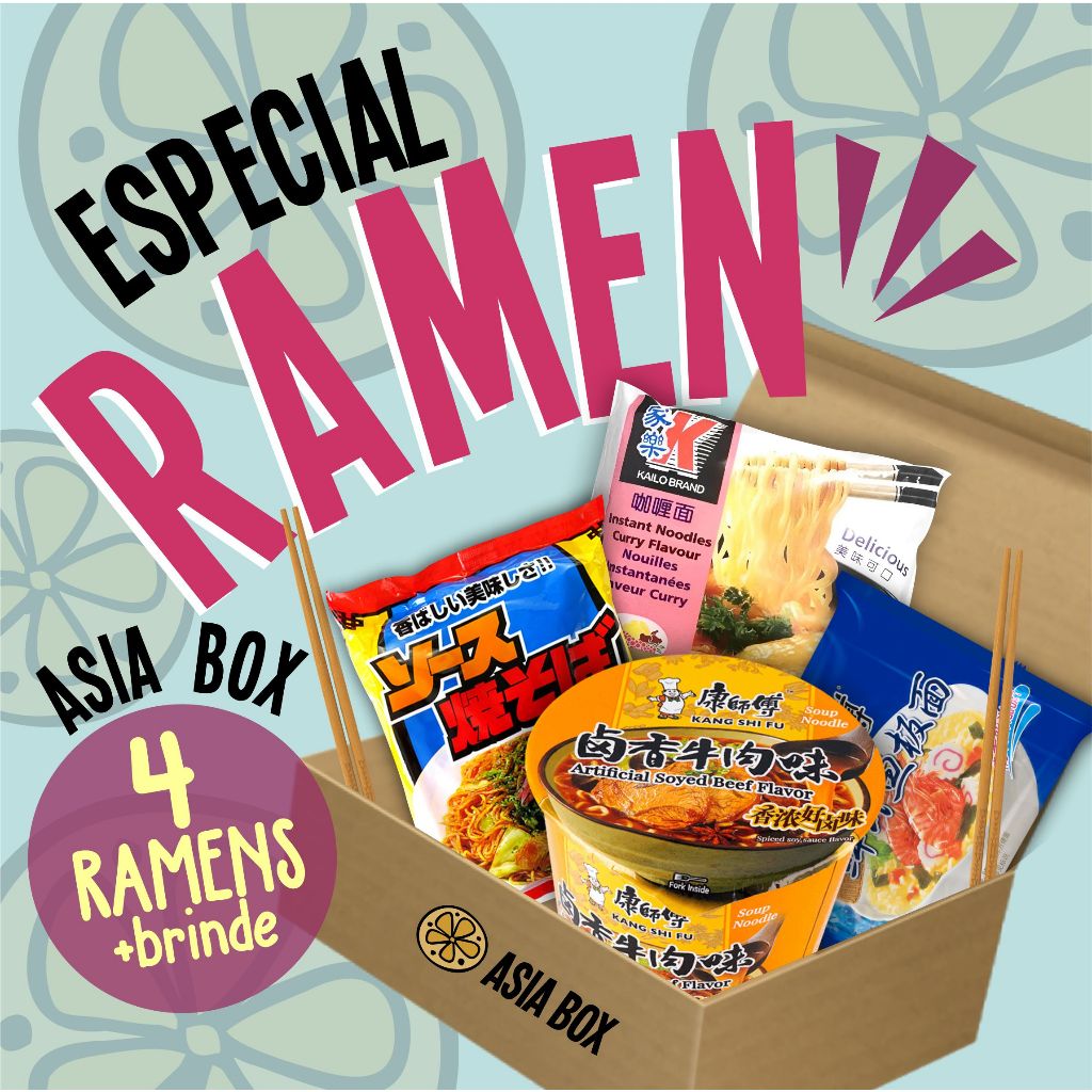 Asia Box Ramen - kit degustação de lamens instantâneos orientais