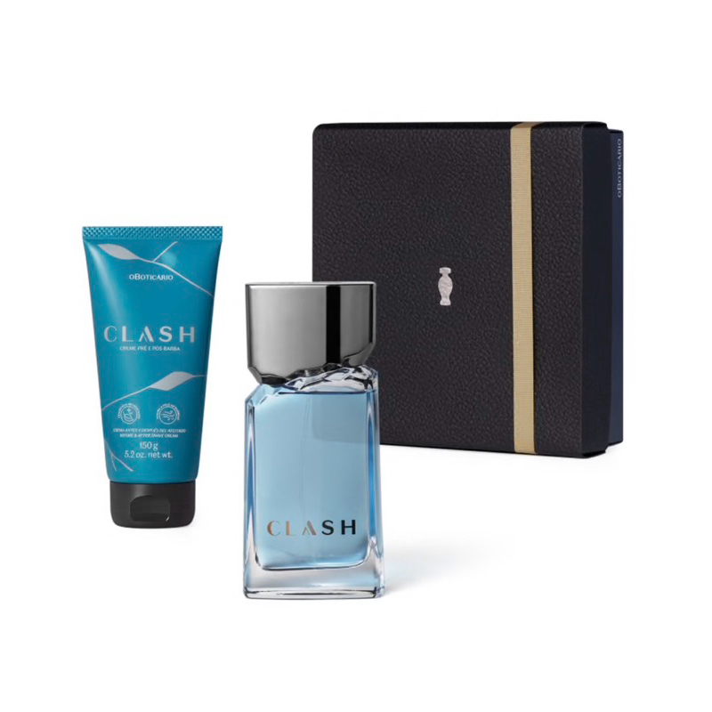 Perfume Clash o Boticário Masculino 100ml Pós Barba 150g Kit Presente