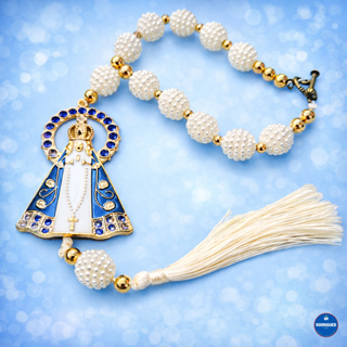 Kit 35 peças Dezena Terço Adorno Carro de nossa senhora Aparecida em Oferta na Shopee