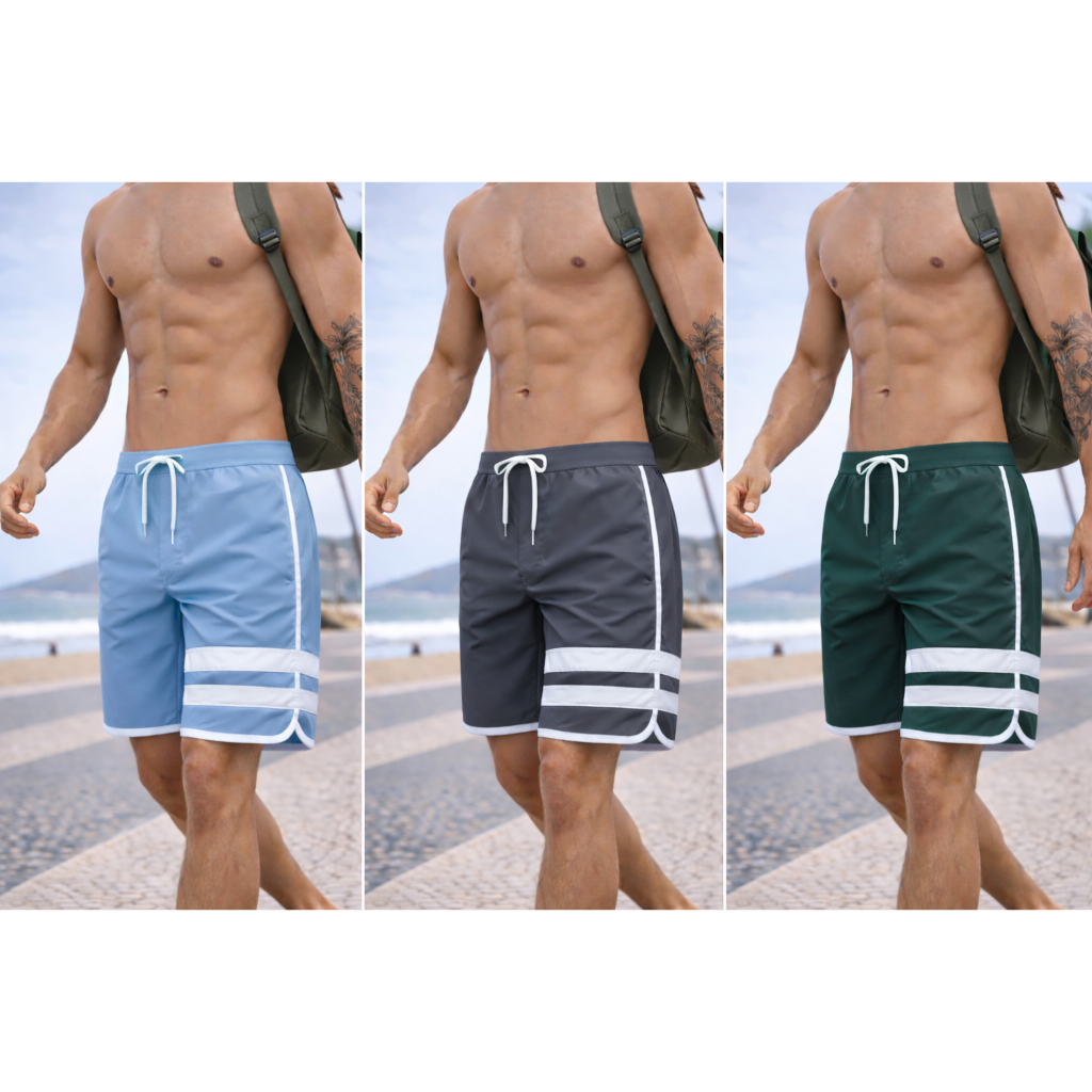 Kit 2 unidades | Bermuda Masculina| Tactel Elastano | Shorts de praia Leve | Secagem Rápida | em Oferta na Shopee