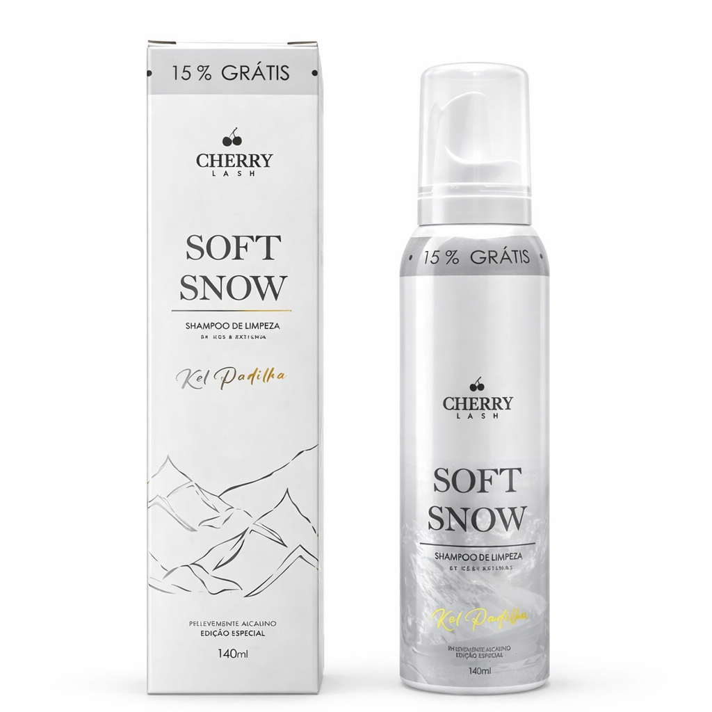 Espuma de de Limpeza de cílios Cherry Soft Snow bykel padilha 140ml Edição Especial com 15% a mais Gratis Envio Imediato