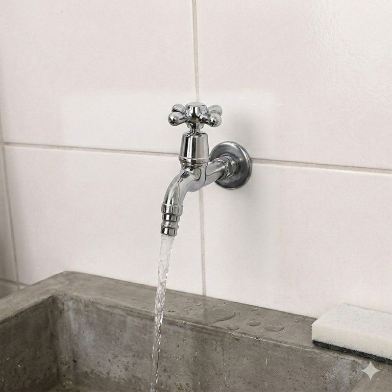 Torneira De Rosca 1/2 Longa Pia Pvc Lavatório Mesa Curta De Parede Jardim Tanque Lavanderia em Oferta na Shopee