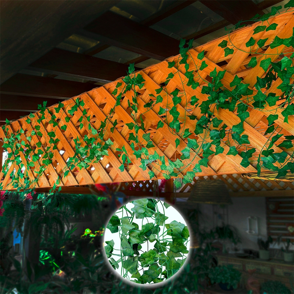 48 Metros Planta Trepadeira Artificial Hera Verde Corrente Folhagem Pendente Realista Decoração