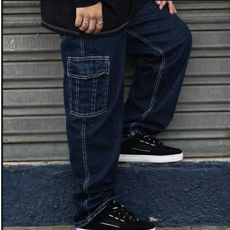 calça cargo jeans e sarja possui cordao pra ajuste