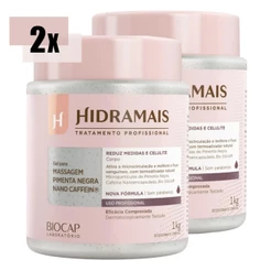 Kit com 2 unidades do Gel para Massagem Pimenta Negra Nano Caffein Hidramais 1kg
