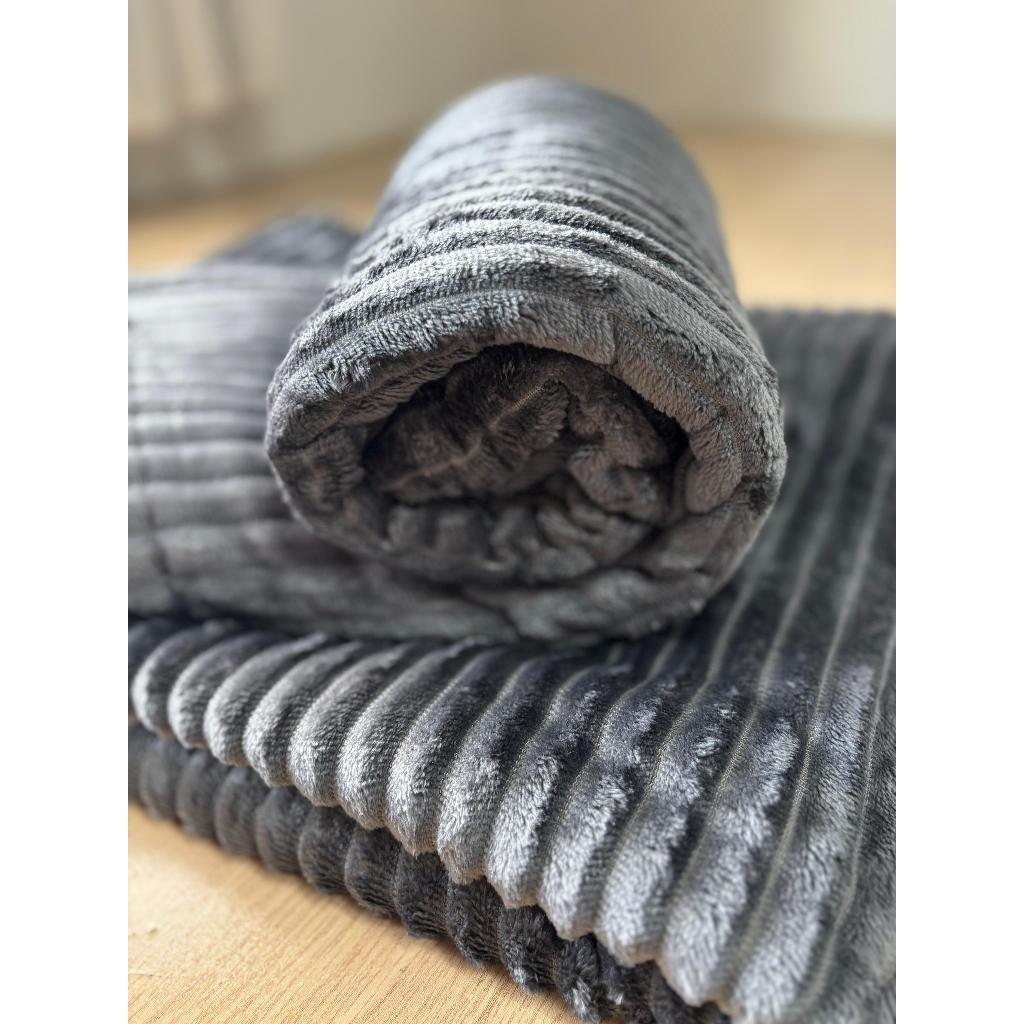 Manta Canelada Casal Soft Riscada Aveludada 2,00x1,80m Luxo