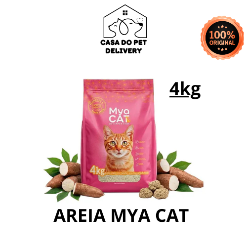 Mya Cat Areia Higiênica Biodegradável P/ Gatos Mandioca 4kg