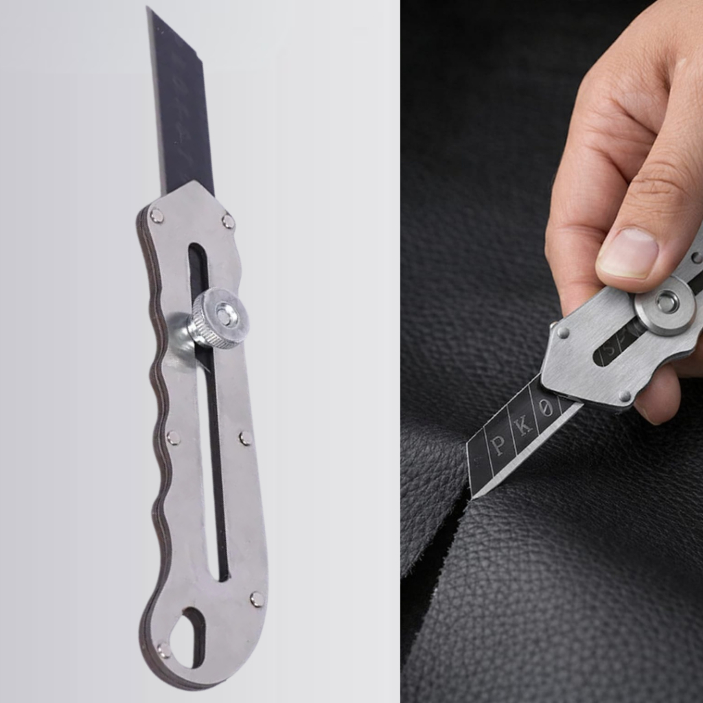 Estilete Metal Profissional Resistente Lâmina Retrátil Precisão Aço Ferro Cortador Manual Corte Inquebrável Papel Tecido