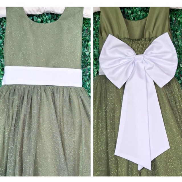 Faixa  e Laço Branco Dama de Honra Infantil Acessório Vestido Festa elegância conforto luxo REF4196 em Oferta na Shopee