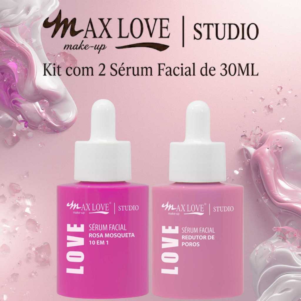 Kit 2 Sérum 30ml - Rosa Mosqueta 10em1, Redutor de Poros - Max Love
