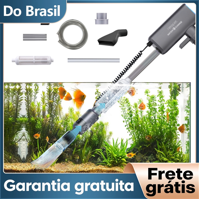 Newpet Aspirador e Trocador de Água Automático para Aquário, Limpador de Fundo com Bateria de Lítio DC em Oferta na Shopee