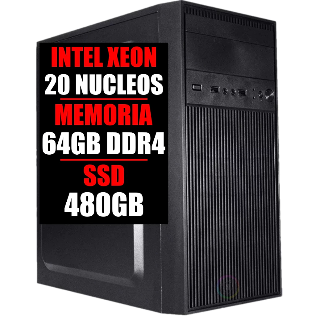 PC SERVIDOR XEON E5 20 NUCLEOS, 64GB DDR4, SSD 480GB, WINDOWS 11