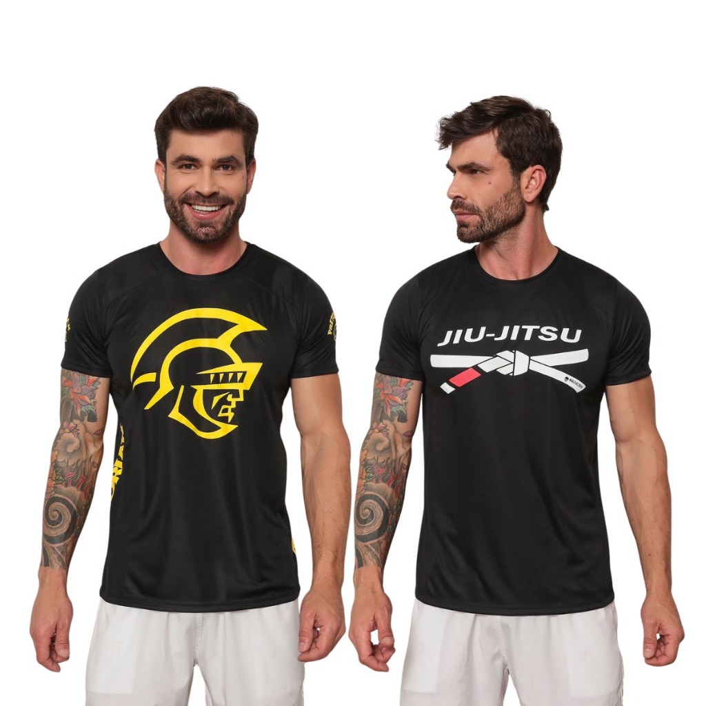 Kit 02 Camisetas DryFit Masculina Treino Luta,Mma,Cobra,Ufc,Jiu-Jitsu V.N Blusa Leve Lançamento