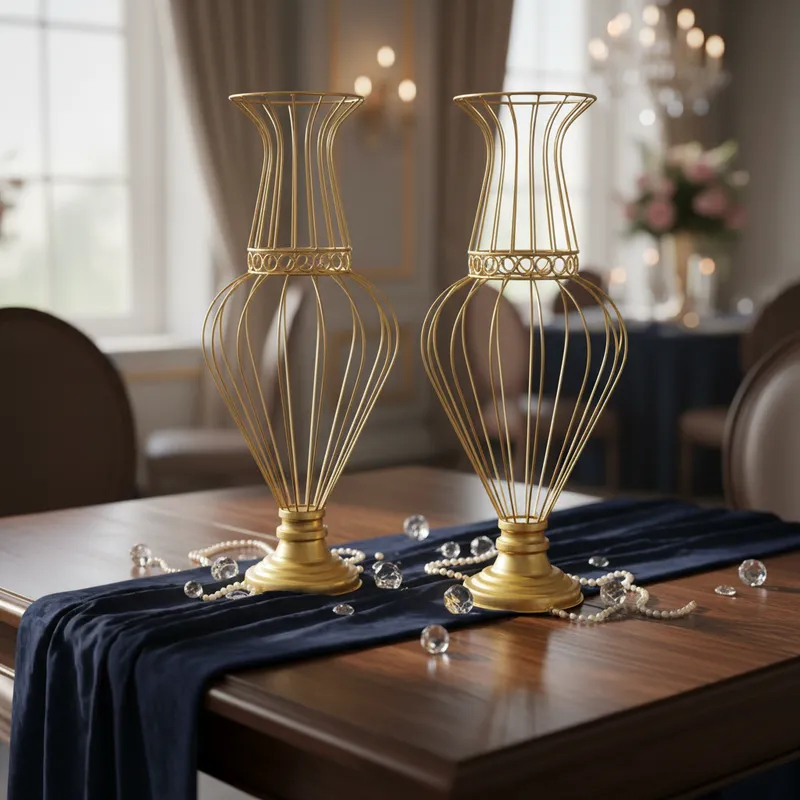 Kit 2 Vasos Armação Para Pedrarias Festa Casamentos Luxo Conde Argola 60cm