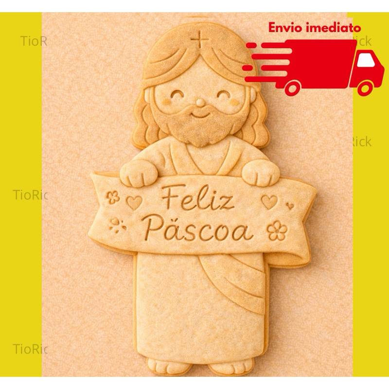 Cortador e marcador Jesus/feliz pascoa para biscoitos e pasta amerciana em Oferta na Shopee