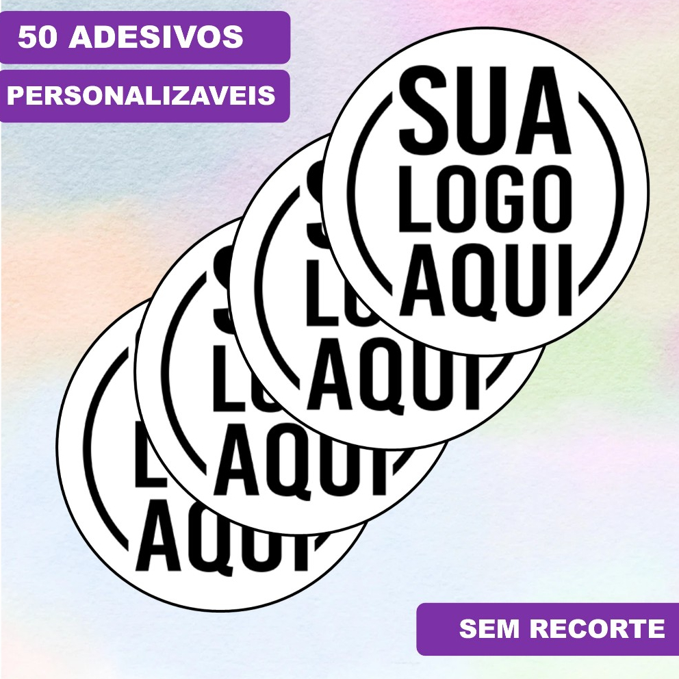 50 ADESIVOS COM SUA LOGO PARA EMBALAGEM - PAPEL FOTOGRAFICO ADESIVO - ADESIVO REDONDO em Oferta na Shopee
