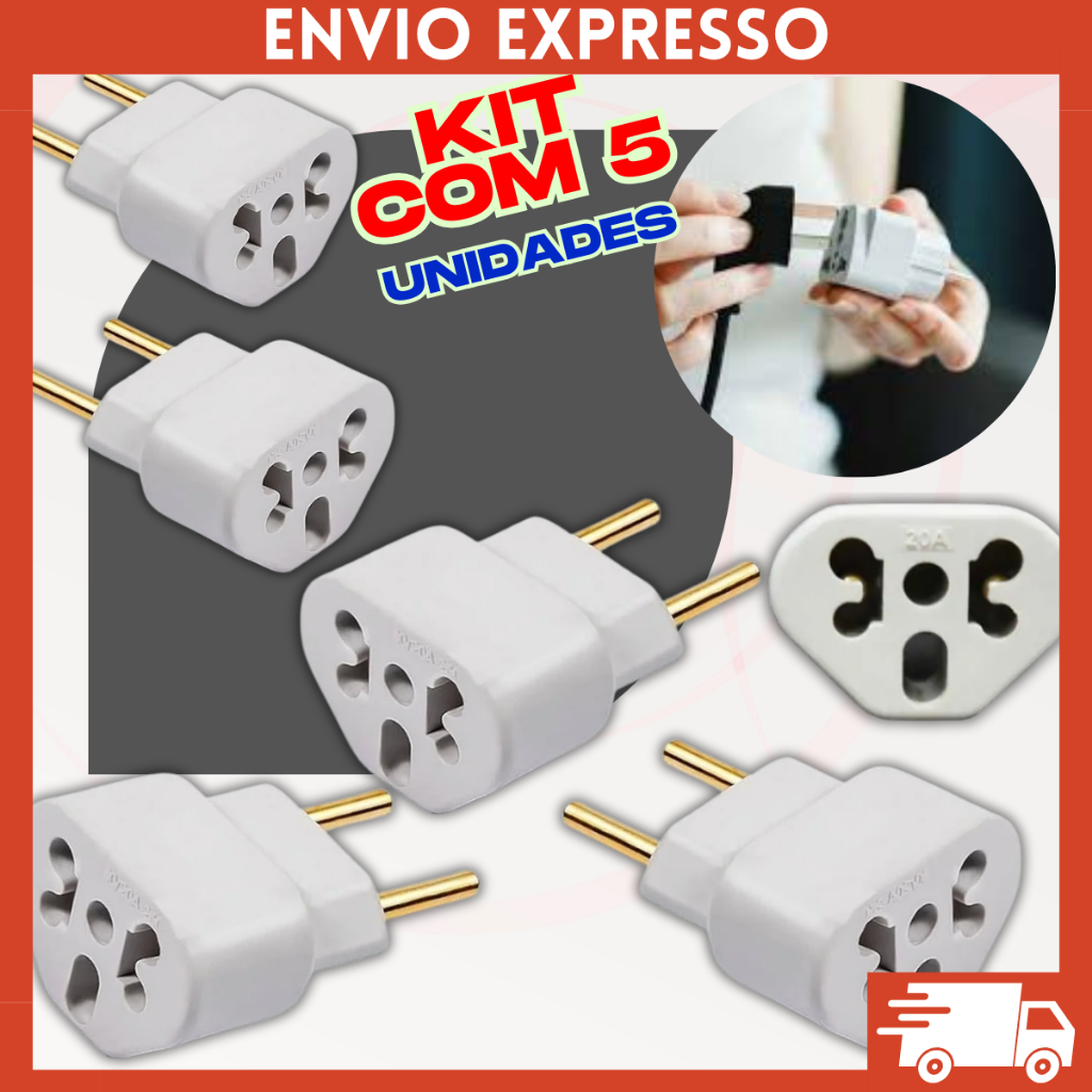 Adaptadores Bob LOVE Reforçados - 10A e 20A para Air Fryer e Secador em Oferta na Shopee