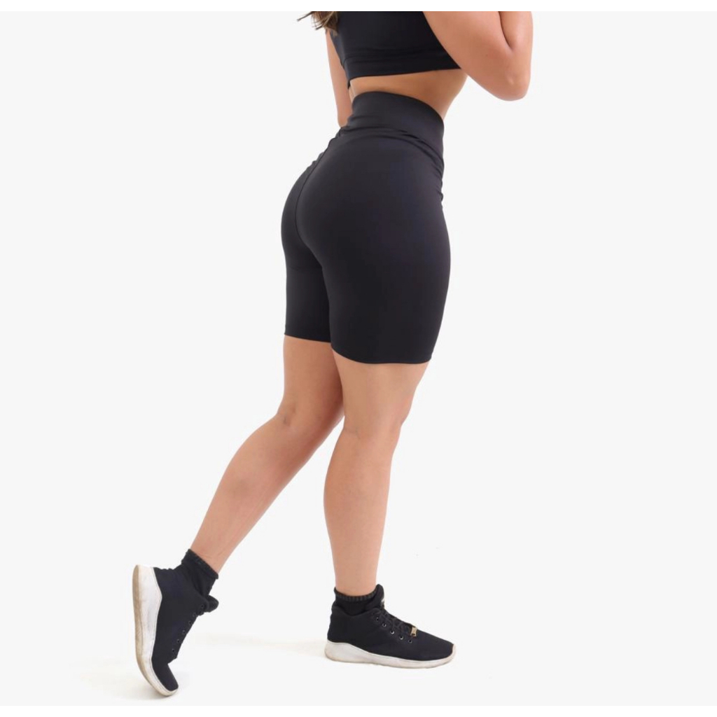 Shorts legging suplex ciclista lisa feminina cintura alta academia não fica transparente