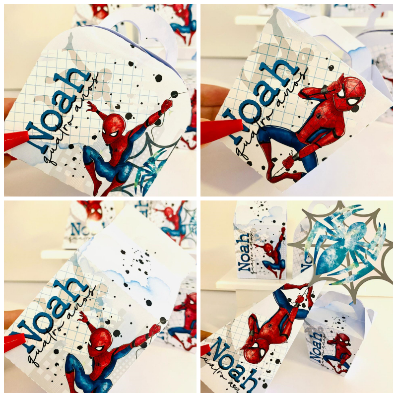 kit festa PEGUE E MONTE HOMEM ARANHA papelaria personalizada, lembrancinhas, caixinhas,aniversário, festa infantil
