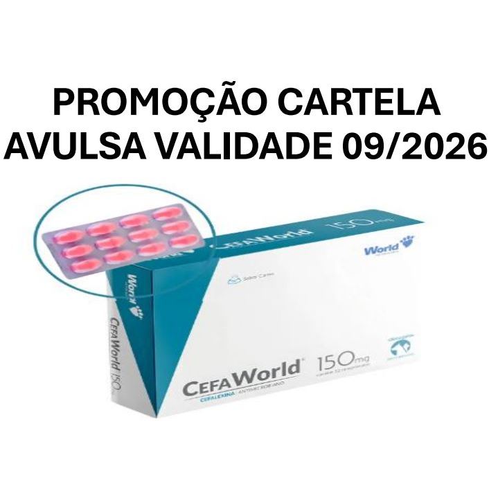 antibiótico Cefaworld 150 Mg Cães E Gatos Com 12 Comprimidos - World