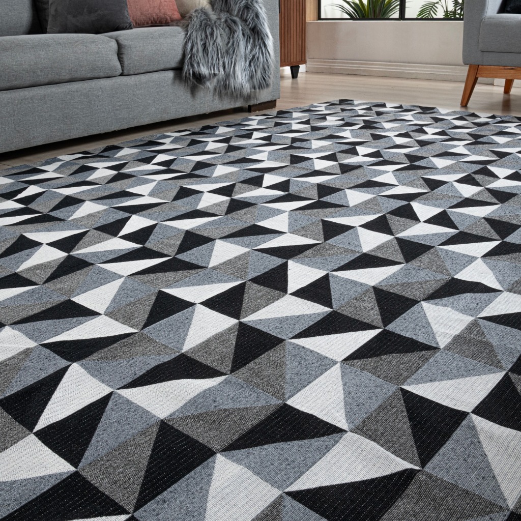 Tapete Sala Quarto Escritório Geométrico Quadriculado Antiderrapante Mosaico Varios Tamanhos Carpete Promoção