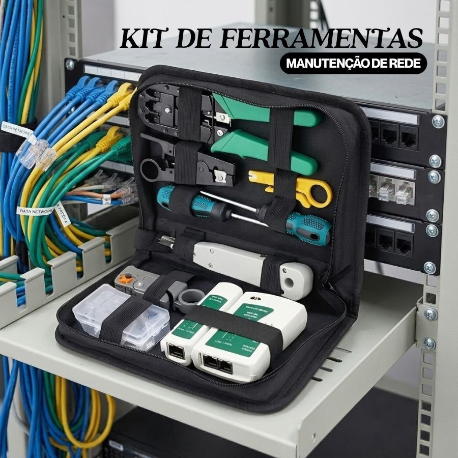 Kit de Ferramentas Para Manutenção de Rede Informática Internet Testador de Cabos Alicate de Crimpa