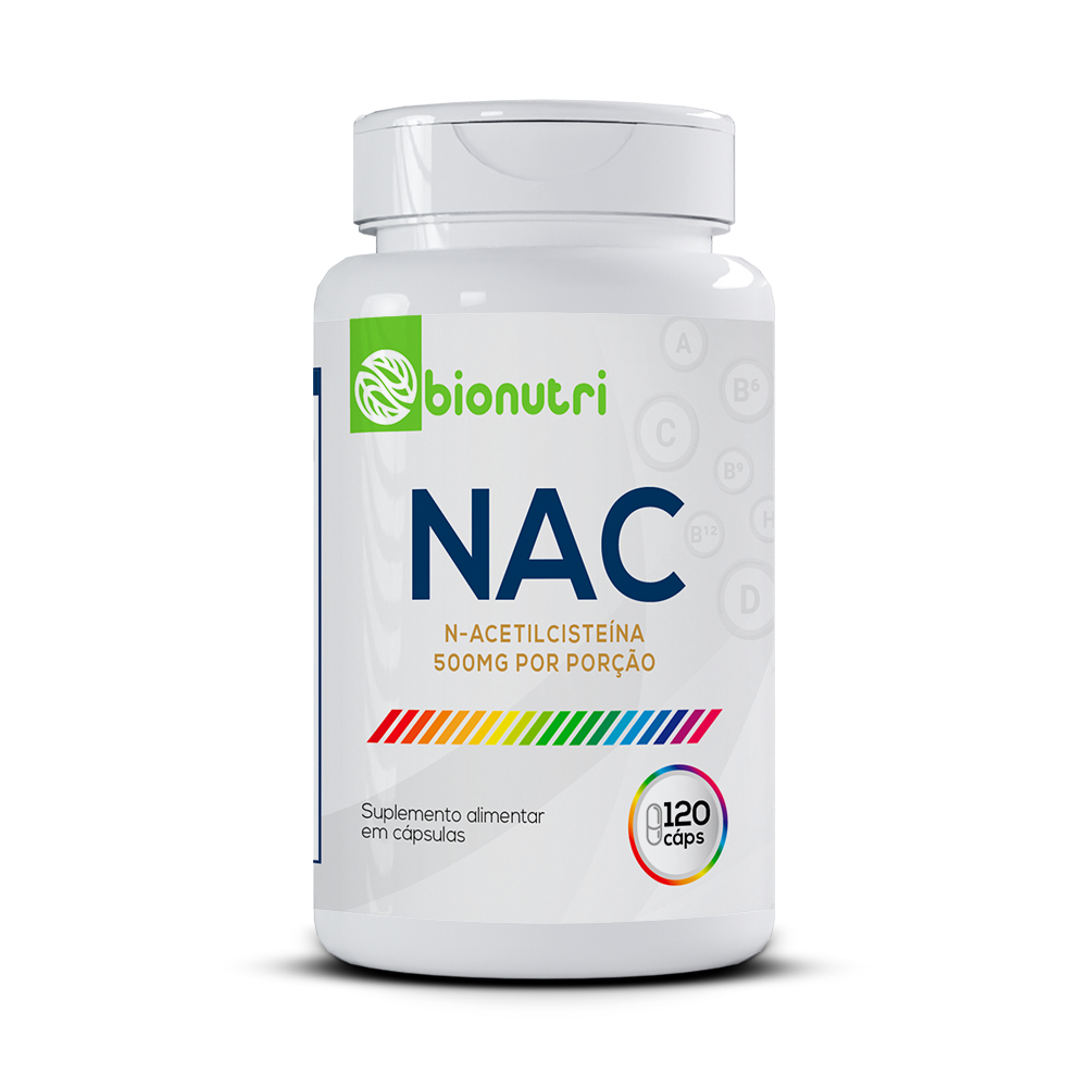 NAC N-Acetilcisteína Bionutri (120 Cápsulas) Antioxidante Zero Açúcar Sem Glúten