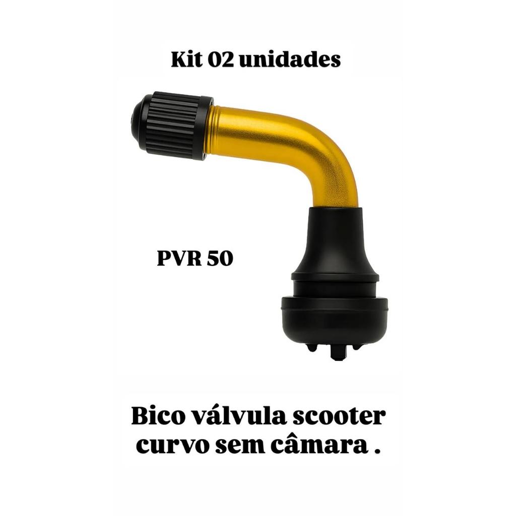 Bico Válvula Curvo Pneu Sem Câmara Scooter Elétrica Prv 50 Par — imagem 2 de 2