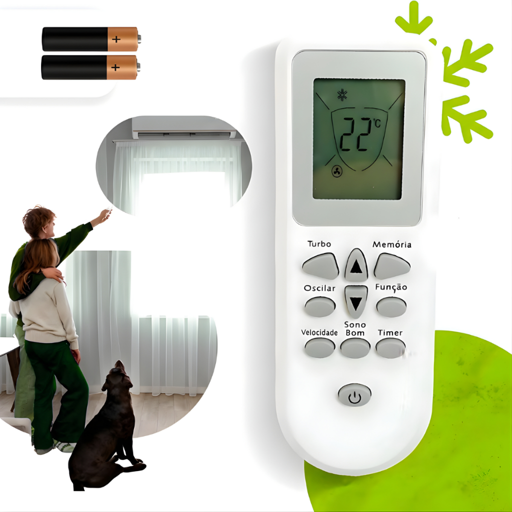 Controle Remoto Para Ar Condicionado Consul Split Bem Estar + 2 Pilhas - Mtones