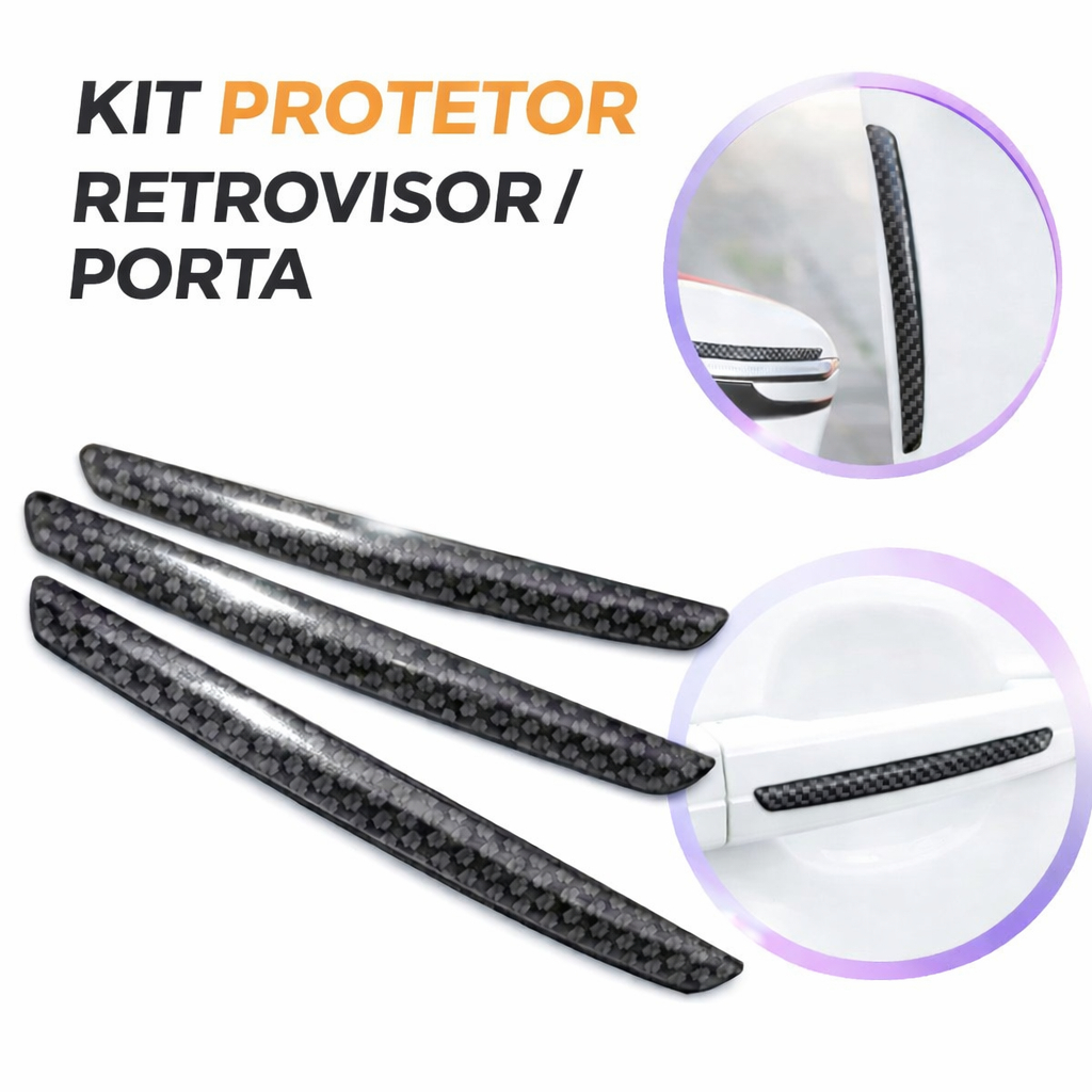 4 peças Protetor De Retrovisor / Porta 11,5 cm Para Carro Canto Tiras Arranhões Anticolisão Acessórios Carpei