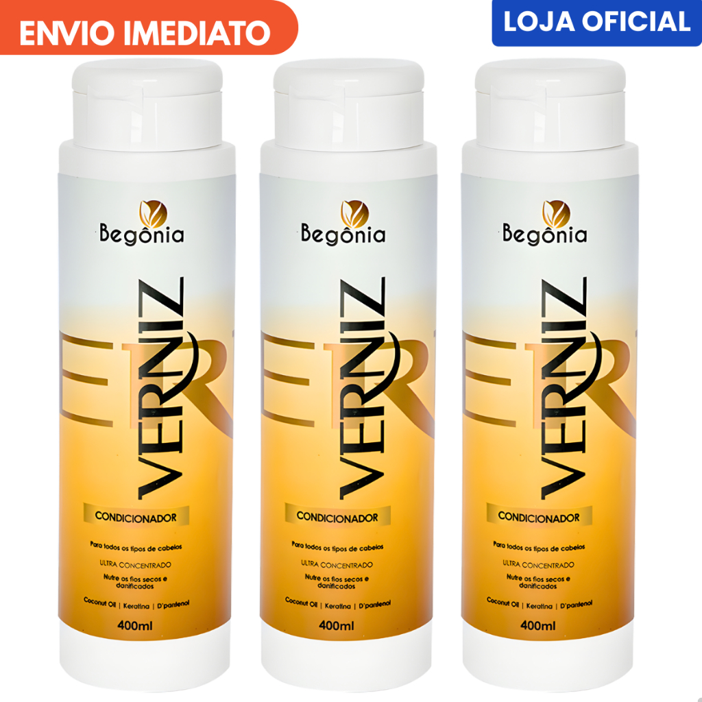 KIT Condicionador Begonia Verniz 400ml 3 Unds