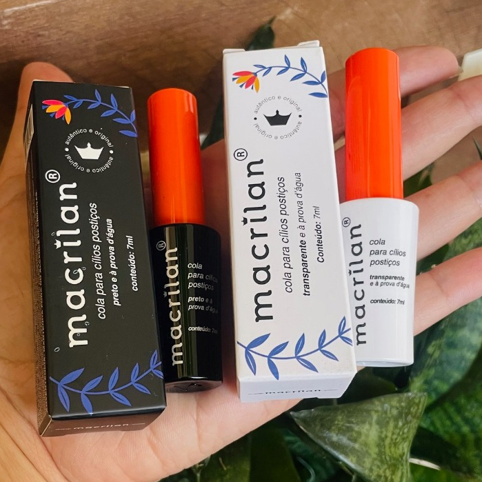Kit cola para cilios Macrilan - Preta e Transparente ( Branca )
